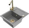 Graniidist köögivalamu Mexen Enzo 6506-71-671600-50, 57.6 x 46.5 x 17.4 cm, hall/gold, koos segisti ja sifooniga