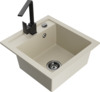 Graniidist köögivalamu Mexen Vito 6503-69-670300-70, 49 x 52 x 21 cm, beež/must, segisti ja sifooniga