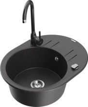 Graniidist köögivalamu Mexen Kevin 6517-76-670200-76, 58.6 x 45.8 x 18 cm, must, kuivatiga ja segistiga