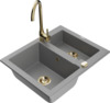 Graniidist köögivalamu Mexen Carlos 6518-71-670200-50, 58 x 47 x 17.7 cm, hall, segisti ja sifooniga