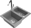 Graniidist köögivalamu Mexen Carlos 6518-71-670401-07, 58.2 x 47.5 x 17.7 cm, hall/must/kroom, segisti ja sifooniga