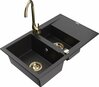 Graniidist köögivalamu Mexen Gaspar 6507-77-670200-50, 73 x 47 x 17.7 cm, must/kuldne, koos segisti ja sifooniga