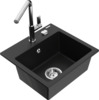 Graniidist köögivalamu Mexen Milo 6505-77-670401-00, 43.5 x 41 x 17.1 cm, must/kroom, segisti ja sifooniga