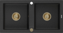 Graniidist köögivalamu Mexen Mario 6504822000-73-G, 820 x 436 mm, must/hõbe/kuldne, sifooniga