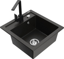 Graniidist köögivalamu Mexen Vito 6503-75-670300-70, 49 x 52 x 21 cm, metallic must/kuldne