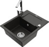 Graniidist köögivalamu Mexen Enzo 6506-75-670300-00, 57 x 46 x 17.4 cm, must/kuldne metallic, segisti ja sifooniga