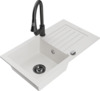 Graniidist köögivalamu Mexen Pablo 6510-20-670101-70, 75.2 x 43.6 x 16.1 cm, valge/must, koos segisti ja sifooniga