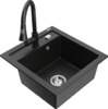 Graniidist köögivalamu Mexen Vito 6503-73-670101-70, 49 x 52 x 21 cm, must/hõbedane metallic, koos segisti ja sifooniga
