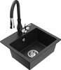 Graniidist köögivalamu Mexen Milo 6505-73-672601-70, 43 x 41 x 17.1 cm, must/hõbe, segisti ja sifooniga
