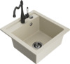 Graniidist köögivalamu Mexen Vito 6503-69-670700-70, 49 x 52 x 21 cm, beež/must, segisti ja sifooniga