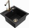Graniidist köögivalamu Mexen Vito 6503-77-671600-50, 52 x 49 x 21 cm, must/gold, segisti ja sifooniga