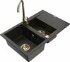 Graniidist köögivalamu Mexen Gaspar 6507-75-670200-50, 73 x 47 x 17.7 cm, must/kuldne, koos segisti ja sifooniga