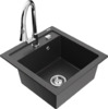 Graniidist köögivalamu Mexen Vito 6503-76-670101-00, must granite, segisti ja sifooniga