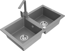 Graniitköögivalamu Mexen Mario 6504-71-670300-71, 82 x 43.6 x 16.1 cm, hall, koos segisti ja sifooniga
