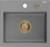 Graniidist köögivalamu Mexen Milo 6505441000-71-G, 43.5 x 41 x 17.1 cm, hall/kuldne, sifooniga