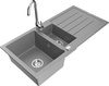 Graniidist köögivalamu Mexen Andres 6515-71-670200-00, 100 x 50 x 20 cm, hall/chrome, segisti ja sifooniga