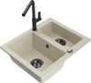 Graniidist köögivalamu Mexen Carlos 6518-69-670401-70-B, 47.5 x 58.2 x 17.7 cm, beež, segisti ja sifooniga