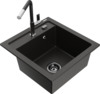 Graniidist köögivalamu Mexen Vito 503-75-670401-07-B, 49 x 52 x 21 cm, metallic must/kuldne, segisti ja sifooniga