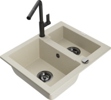 Graniidist köögivalamu Mexen Carlos 6518-69-670401-70-B, 47.5 x 58.2 x 17.7 cm, beež, segisti ja sifooniga