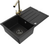 Graniidist köögivalamu Mexen Bruno 6513-77-671600-50-B, 79 x 49 x 20 cm, must/gold, segisti ja sifooniga