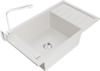 Graniidist köögivalamu Mexen Elias 6511-20-670300-00, 79 x 48 x 20 cm, valge/kroom, koos segisti ja sifooniga