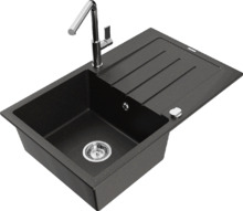 Graniitköögivalamu Mexen Bruno 6513-75-670401-00, must/kuldne metallic, segisti ja sifooniga
