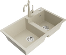 Graniidist köögivalamu Mexen Tomas 6516-69-670700-69, 80 x 50 x 19 cm, beež, segisti ja sifooniga