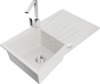 Graniidist köögivalamu Mexen Cesar 6514-20-670300-00, 77.5 x 47 x 20 cm, valge/chrome, segisti ja sifooniga