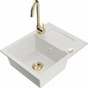 Graniidist köögivalamu Mexen Enzo 6506-20-670200-50, 57.6 x 46.5 x 17.4 cm, valge, koos segisti ja sifooniga