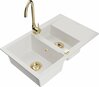 Graniidist köögivalamu Mexen Gaspar 6507-20-670200-50, 73.7 x 47.5 x 17.7 cm, valge/gold, segisti ja sifooniga