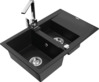 Graniidist köögivalamu Mexen Gaspar 6507-77-670300-00, 73 x 47 x 17.5 cm, must/kroom, koos segisti ja sifooniga