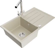 Graniidist köögivalamu Mexen Bruno 6513-69-671600-00, 79 x 49 x 20 cm, beež, segisti ja sifooniga