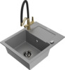 Graniidist köögivalamu Mexen Enzo 6506-71-671701-57-B, 57 x 46 x 17 cm, hall, koos segisti ja sifooniga