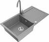 Graniidist köögivalamu Mexen Leo 6501-71-670200-71, 90 x 50 x 19 cm, hall, koos segisti ja sifooniga