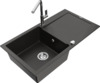 Graniitköögivalamu Mexen Leo 6501-75-670401-00, 90 x 50 x 19 cm, must/kuldne metallic, segisti ja sifooniga