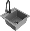 Graniidist köögivalamu Mexen Vito 6503-71-670101-70-B, 49 x 52 x 21 cm, hall/must, koos segisti ja sifooniga