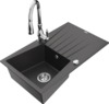 Graniidist köögivalamu Mexen Cesar 6514-76-672601-00, must granite/chrome, segisti ja sifooniga