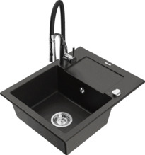 Graniidist köögivalamu Mexen Enzo 6506-75-73450-07, must/kuldne metallic, segisti ja sifooniga