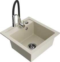 Graniidist köögivalamu Mexen Vito 6503-69-73450-07-B, 52 x 49 x 21 cm, beež, segisti ja sifooniga