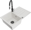 Graniidist köögivalamu Mexen Bruno 6513-20-672601-70, 79.5 x 49.5 x 20 cm, valge/must, segisti ja sifooniga