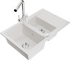Graniidist köögivalamu Mexen Gaspar 6507-20-671600-00, 73 x 47 x 17.7 cm, valge, segisti ja sifooniga