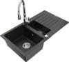 Graniidist köögivalamu Mexen Matias 6502-75-672601-00, 90 x 50.5 x 20 cm, must/kuldne, segisti ja sifooniga