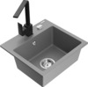 Graniidist köögivalamu Mexen Milo 6505-71-670300-70, 43.5 x 41 x 17.1 cm, hall, koos segisti ja sifooniga