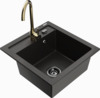 Graniidist köögivalamu Mexen Vito 6503-75-670200-50-B, 49 x 52 x 21 cm, must/kuldne metallic, segisti ja sifooniga