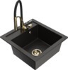 Graniidist köögivalamu Mexen Vito 6503-75-73450-57-G, 52 x 49 x 21 cm, must/kuldne metallic, segisti ja sifooniga