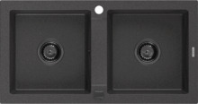 Graniidist köögivalamu Mexen Mario 6504822000-76-B, 820 x 436 mm, must granite, sifooniga