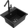 Graniidist köögivalamu Mexen Milo 6505-77-670401-70-B, 43.5 x 41 x 17.1 cm, must, segisti ja sifooniga