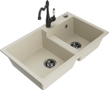 Graniidist köögivalamu Mexen Tomas 6516-69-670700-70, 80 x 50 x 19 cm, beež, segisti ja sifooniga