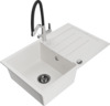 Graniidist köögivalamu Mexen Bruno 6513-20-671701-07-B, 79 x 49 x 20 cm, valge/must/chrome, segisti ja sifooniga