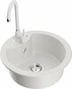 Graniidist köögivalamu Mexen Diego 6512-20-670200-20, 48.8 x 48.8 x 16.7 cm, valge, segisti ja sifooniga